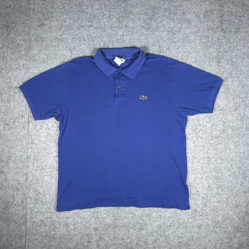 Vintage Lacoste Polo Shirt Mens Large Blue Y2K Pique Short Sleeve Croc Logo